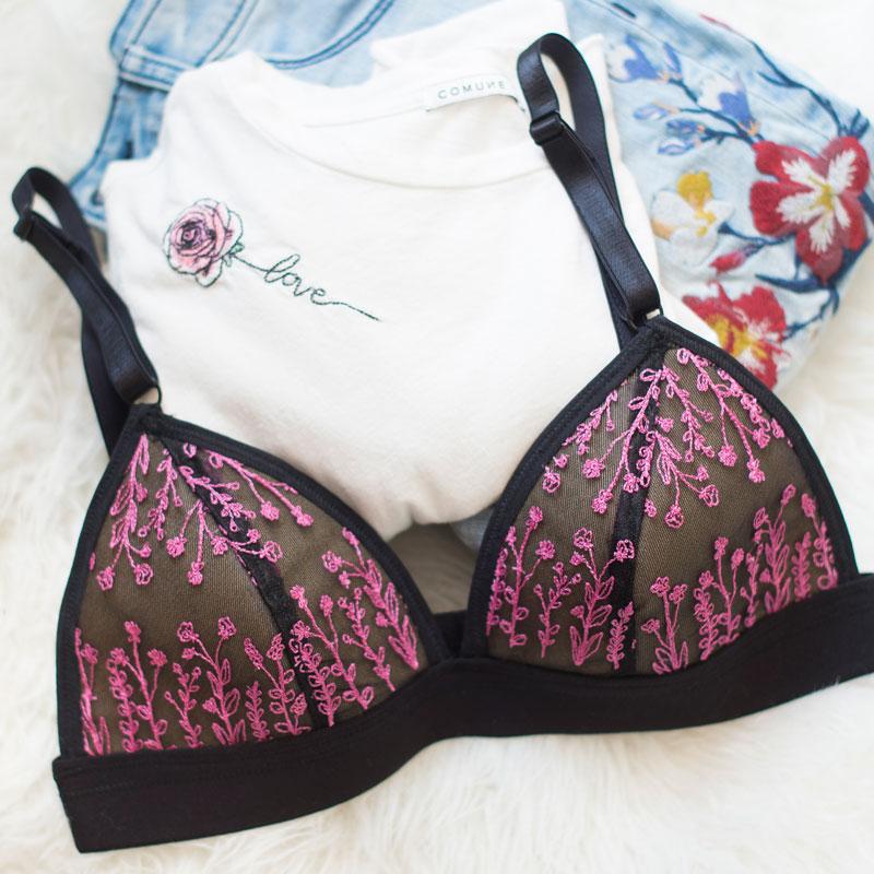 embroidered jordy bralette